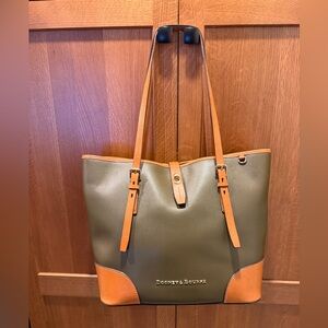 Dooney & Bourke Olive and Tan Leather Tote
